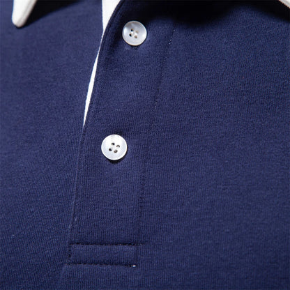 Polo Shirt - Half Button - Collar - Long Sleeve - Pullover-Fashion Nora