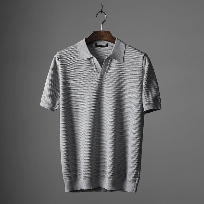 Polo T-Shirt - Knitted - Short Sleeve - Polo Shirt - Men's Shirts-Fashion Nora