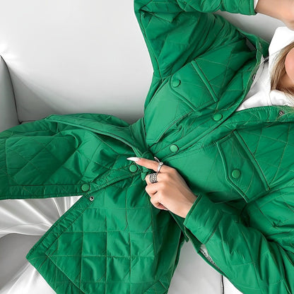 Quilted Jacket | Belt | Lightweight | Padded Jacket | Women's Winter Jacket-Fashion Nora