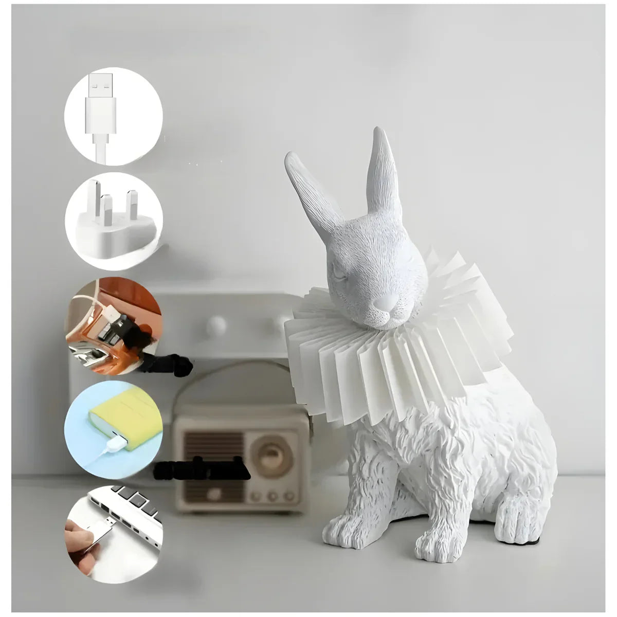 RabbitGleam - Artistic modern rabbit table lamp-Fashion Nora