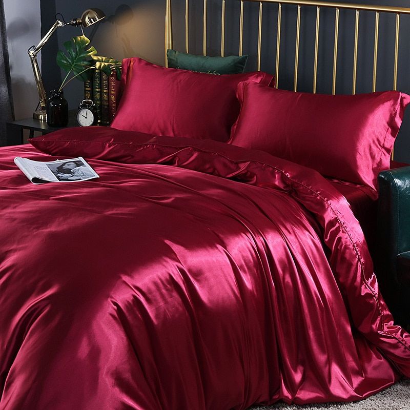 Satin Sheets - Luxury - 4-Piece - Bed Sheet Set - Silk Bed Sheets-Fashion Nora