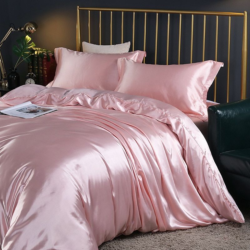 Satin Sheets - Luxury - 4-Piece - Bed Sheet Set - Silk Bed Sheets-Fashion Nora