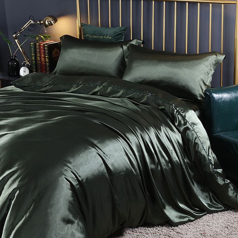 Satin Sheets - Luxury - 4-Piece - Bed Sheet Set - Silk Bed Sheets-Fashion Nora