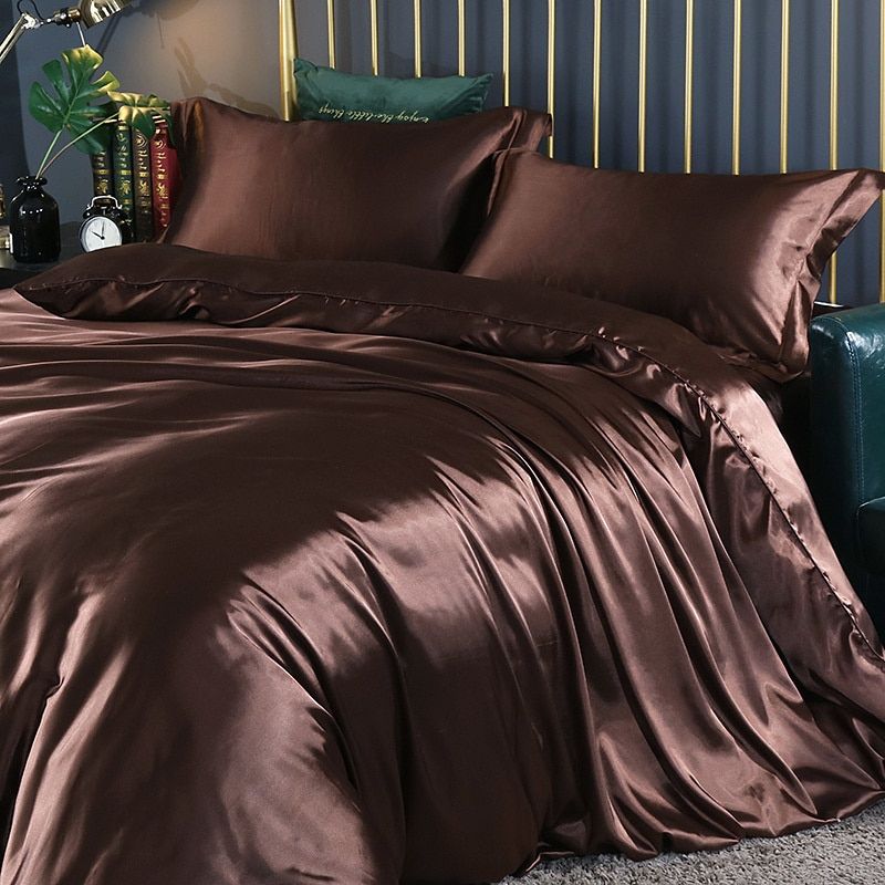 Satin Sheets - Luxury - 4-Piece - Bed Sheet Set - Silk Bed Sheets-Fashion Nora