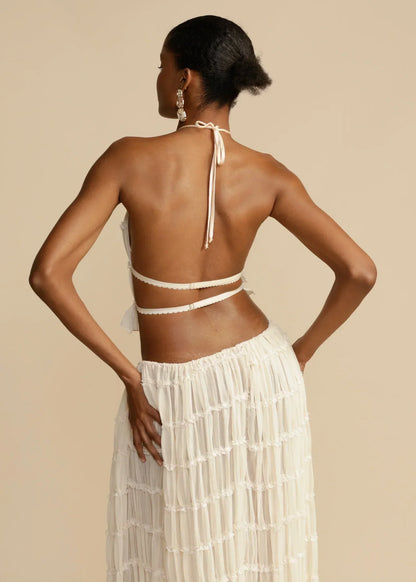 Skirt and Top Set | Chiffon | Open Back | Co-Ord Set | Women's Summer Clothes-Fashion Nora
