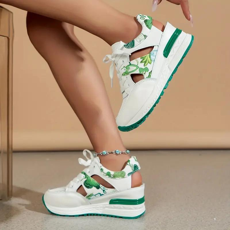 Sneaker Sandals Lace Up Cut Out Wedge Sneakers Shoes for Summe Fashion Nora