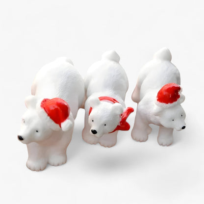 SnowPaws - Christmas decoration miniature polar bear figures-Fashion Nora