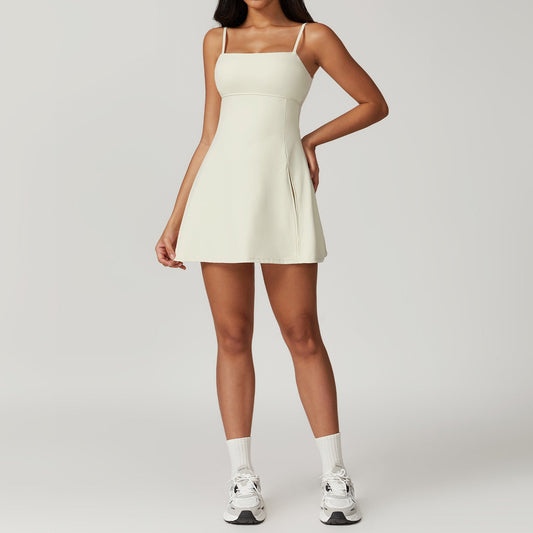 Sport Dress | Open Back | Sleeveless | Mini Dress | Dress with Shorts-Fashion Nora