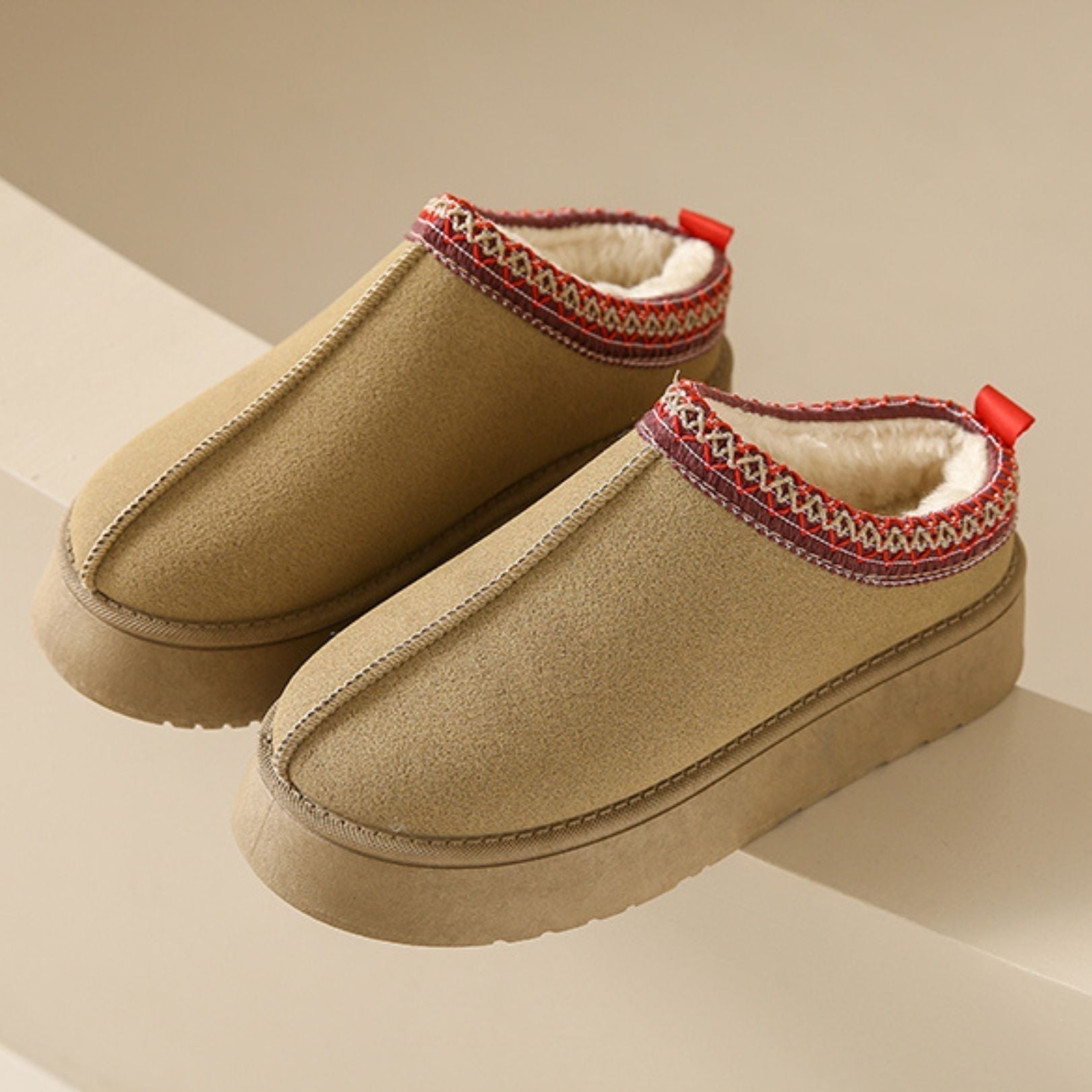 Suede Boots - Slip-On - Fur Lined - Suede Shoes - Women's Winter Shoes-Fashion Nora