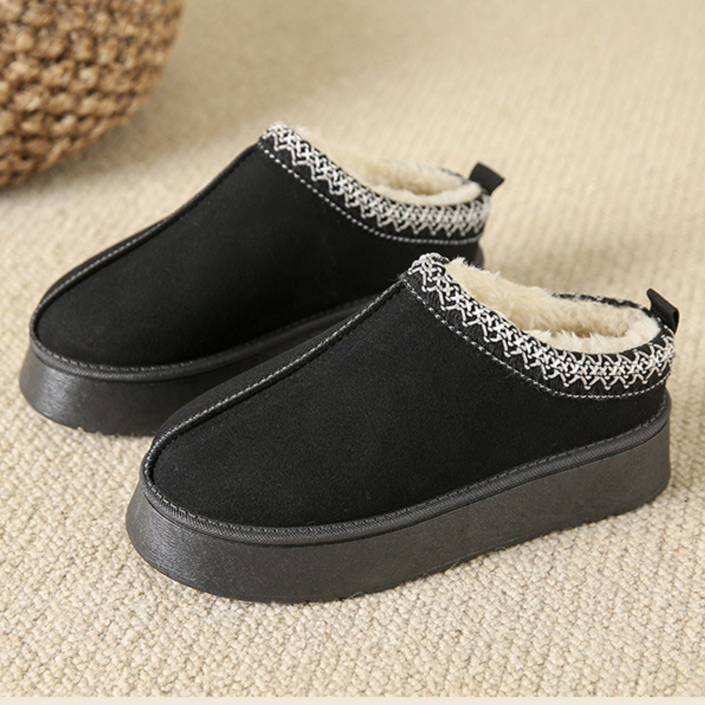 Suede Boots - Slip-On - Fur Lined - Suede Shoes - Women's Winter Shoes-Fashion Nora