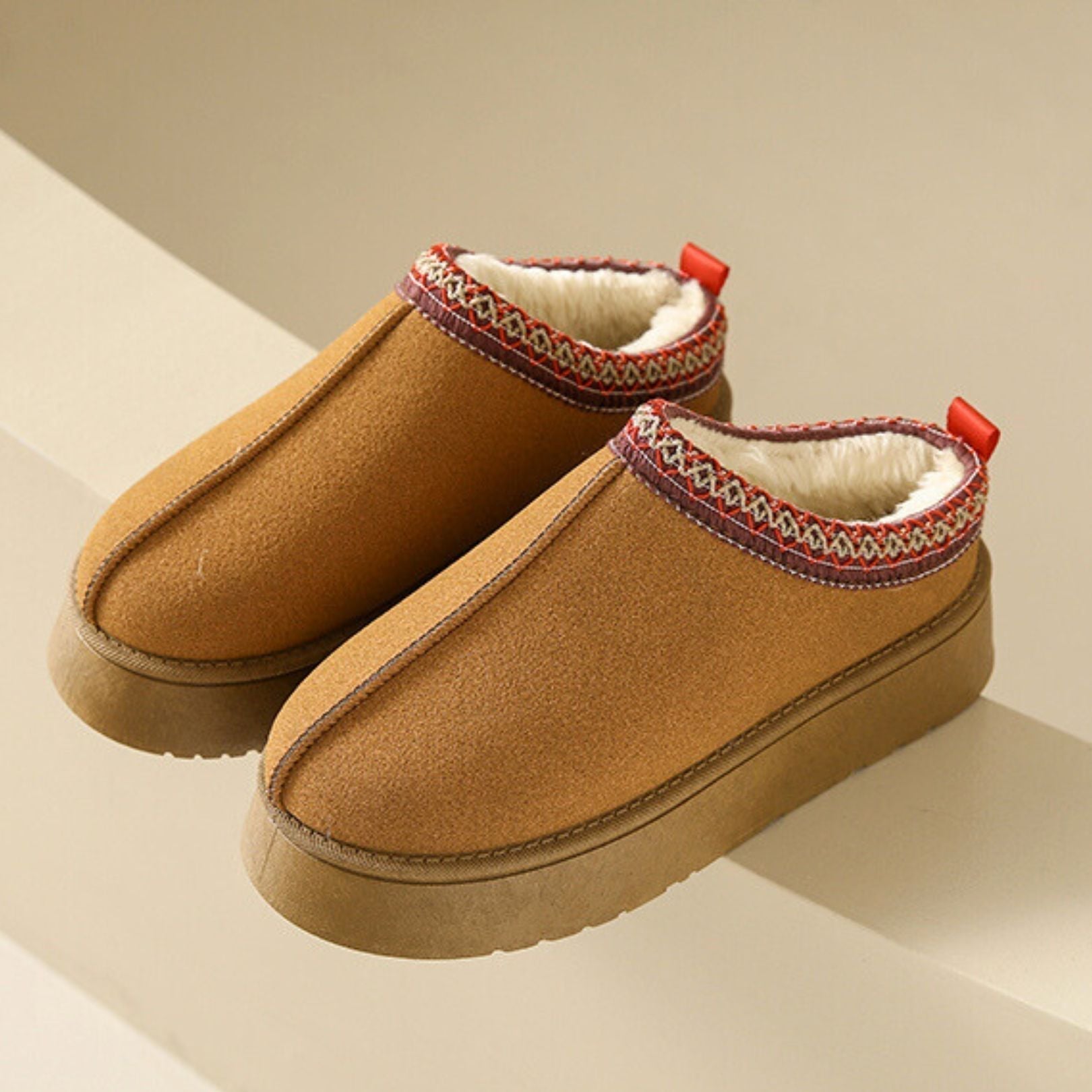 Suede Boots - Slip-On - Fur Lined - Suede Shoes - Women's Winter Shoes-Fashion Nora