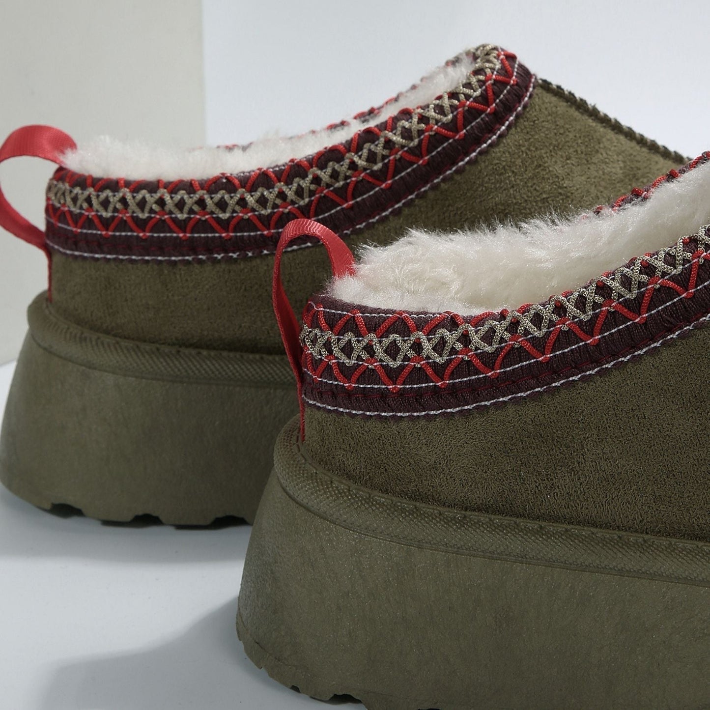 Suede Boots - Slip-On - Fur Lined - Suede Shoes - Women's Winter Shoes-Fashion Nora