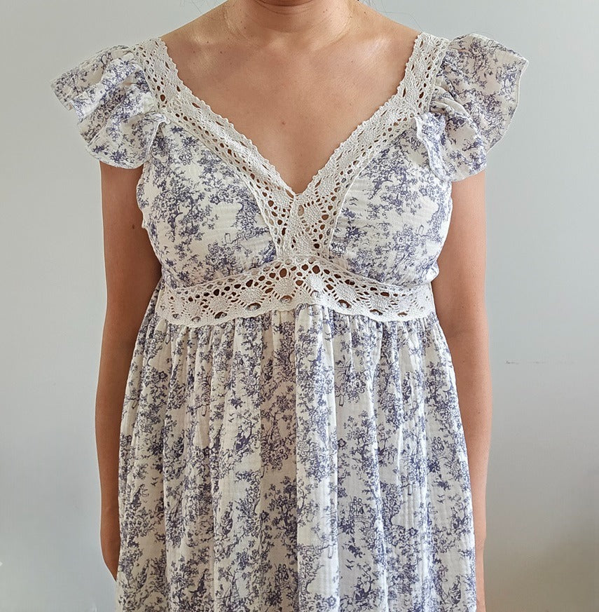 Summer Dress - Floral Lace Built-in Bra Midi Dress-Fashion Nora