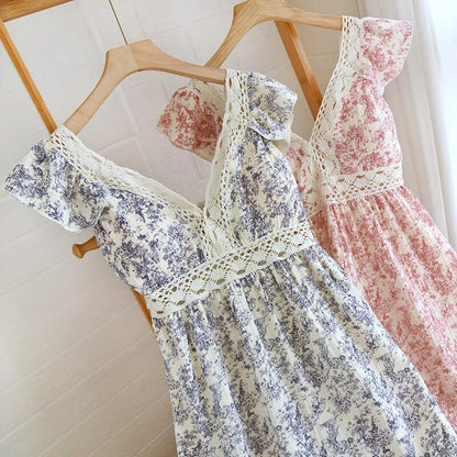 Summer Dress - Floral Lace Built-in Bra Midi Dress-Fashion Nora