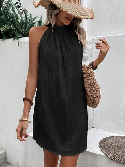 Summer Dress - Halterneck - Sleeveless - Mini Dress - Loose Fit-Fashion Nora