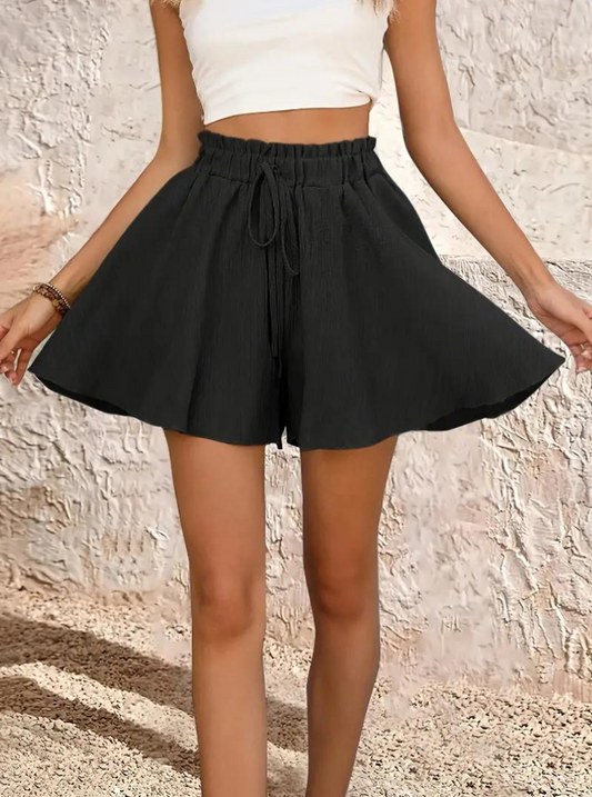 Summer Shorts, Elastic Waist, Flowy, High Waist Shorts, Mini Shorts-Fashion Nora