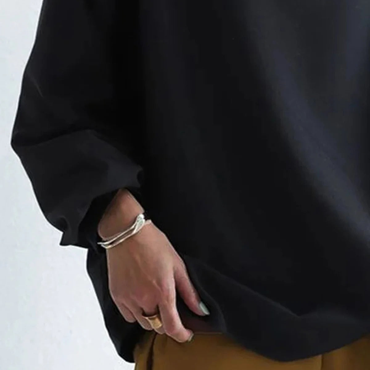 Sweater | High Neck | Black | Oversized Pullover | Women's Clothing-Fashion Nora