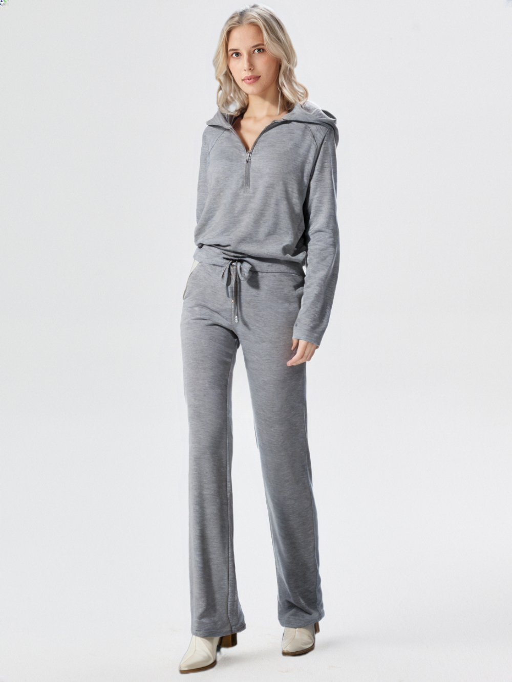 Sweatsuit - Women's Two-Piece Tracksuit Wide Leg Jogger Set-Fashion Nora