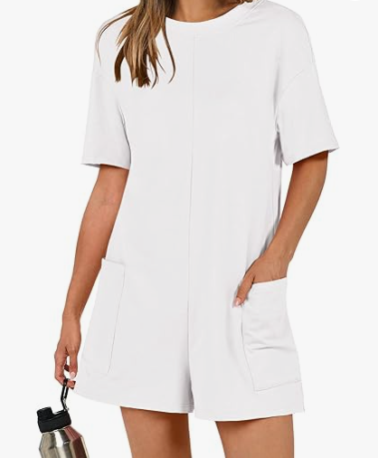 T-Shirt Romper - Women's Short Sleeve Loose Fit Oversized Summer Playsuit-Fashion Nora