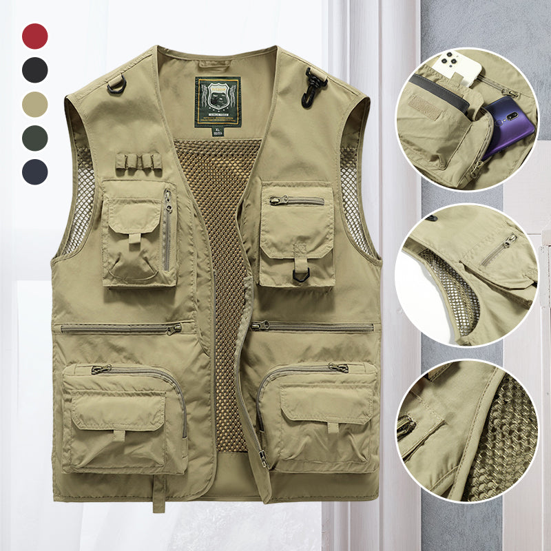 Tactical Vest | Zip-Up | Pockets | Cargo Vest | Men's Vest-Fashion Nora