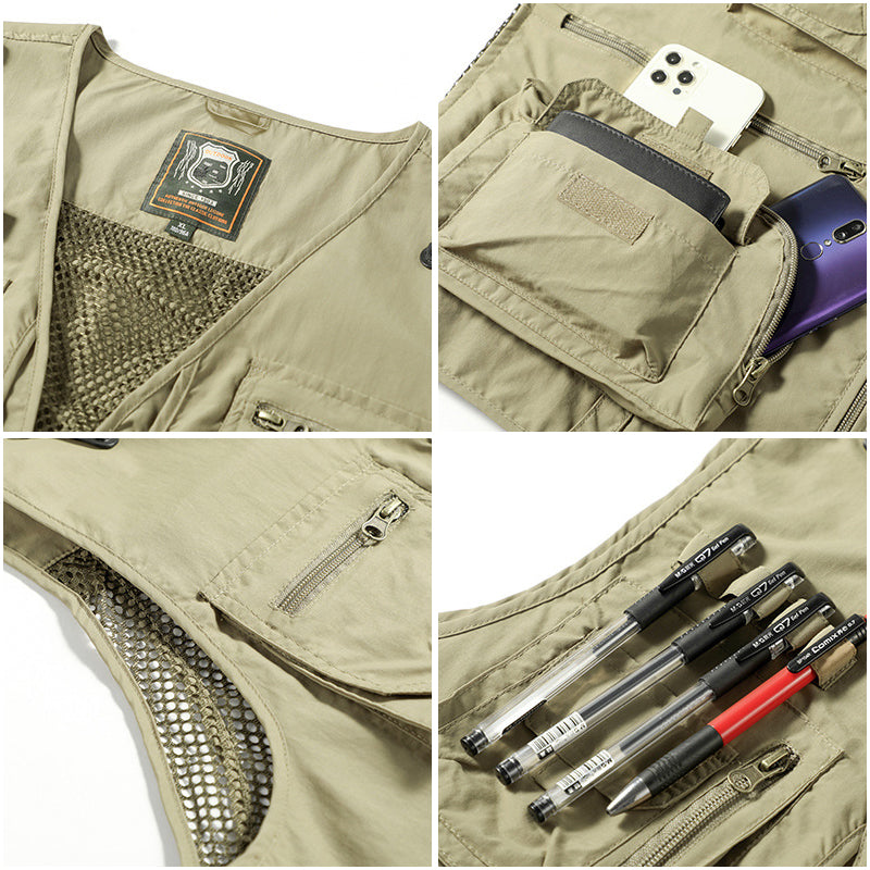 Tactical Vest | Zip-Up | Pockets | Cargo Vest | Men's Vest-Fashion Nora