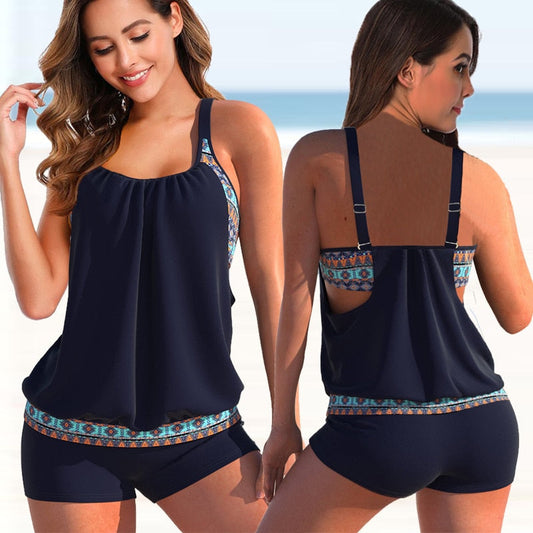 Tankini Set - Two-Piece - Adjustable Straps - Tankini Bikini - Beachwear-Fashion Nora