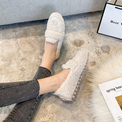 Teddy Loafers | Slip-On | Non-Slip | Fur Loafers | Women's Loafers-Fashion Nora