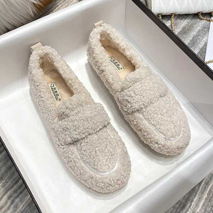 Teddy Loafers | Slip-On | Non-Slip | Fur Loafers | Women's Loafers-Fashion Nora