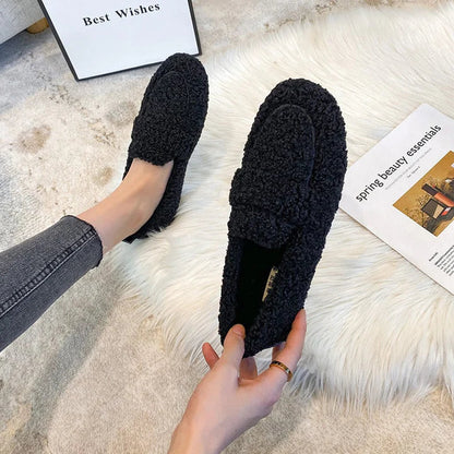 Teddy Loafers | Slip-On | Non-Slip | Fur Loafers | Women's Loafers-Fashion Nora