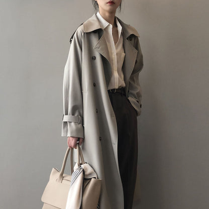 Trench Coat - Long - Oversized - Double Breasted Coat - Women's Jacket-Fashion Nora