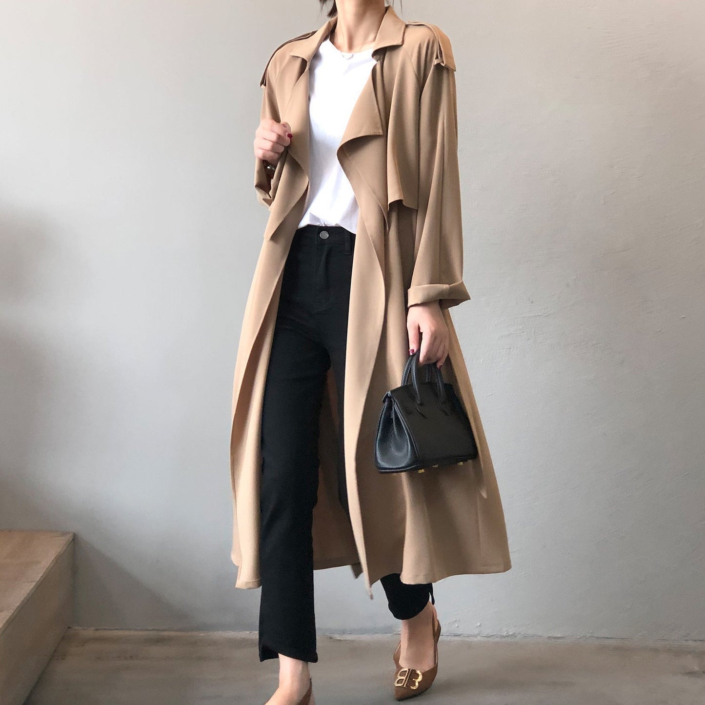 Trench Coat | Loose Fit | Belt | Long Coat | Women's Jacket-Fashion Nora