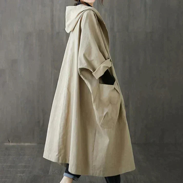 Trench Coat - Women's Windproof Oversized Long Trench Coat-Fashion Nora