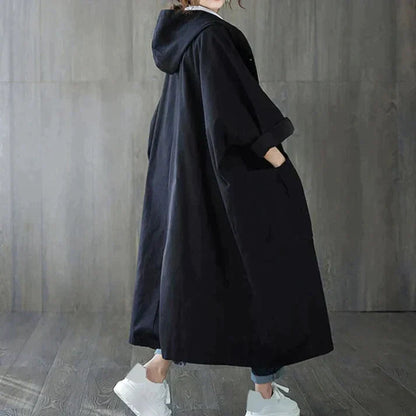 Trench Coat - Women's Windproof Oversized Long Trench Coat-Fashion Nora