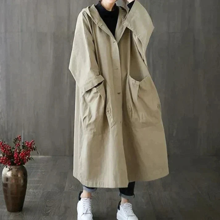 Trench Coat - Women's Windproof Oversized Long Trench Coat-Fashion Nora