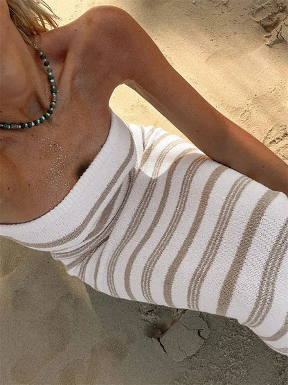 Tube Dress - Knitted - Maxi - Strapless Dress - Summer Dress-Fashion Nora