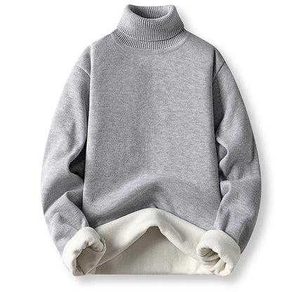 Turtleneck - Fleece Lined - Long Sleeve - Winter Pullover - Men's Sweater-Fashion Nora