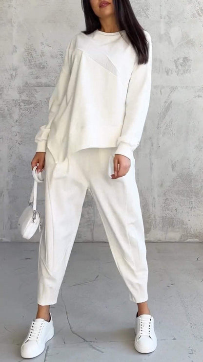 Two-Piece Set - Loose Fit - Long Sleeve - Co-Ord Set - Women's Clothing-Fashion Nora