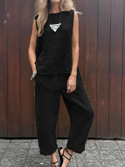 Two-Piece Set - Loose Fit - Sleeveless - Summer Clothes - Co-Ord Sets Women-Fashion Nora