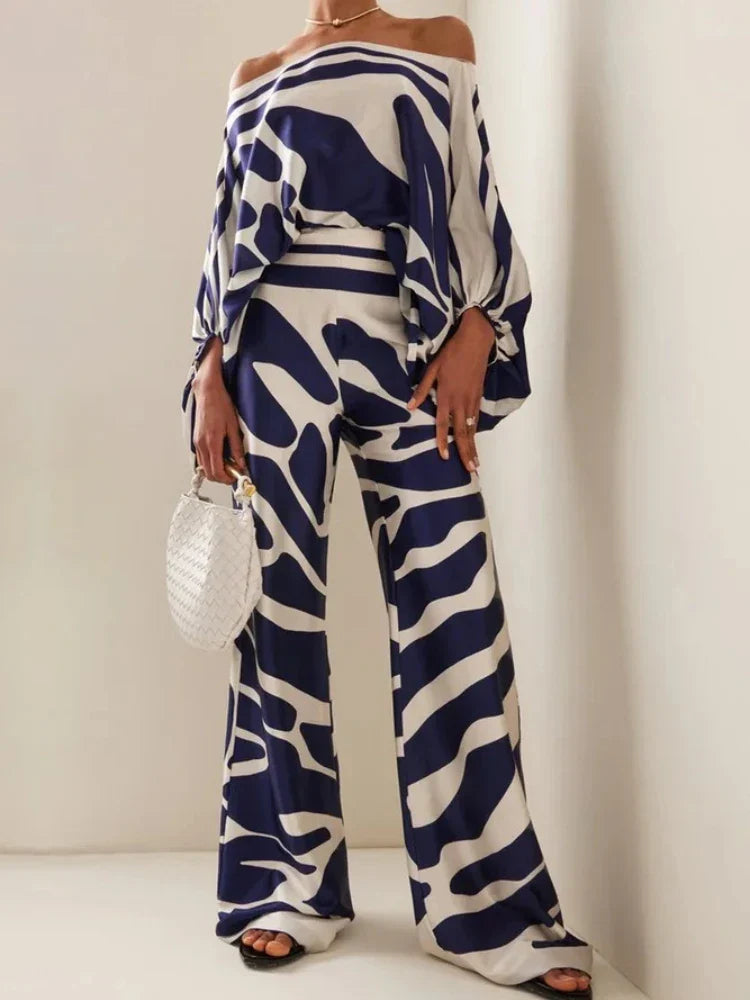 Two-Piece Set | Off Shoulder | Loose Fit | Wide Leg Pants | Co-Ord Set Women-Fashion Nora