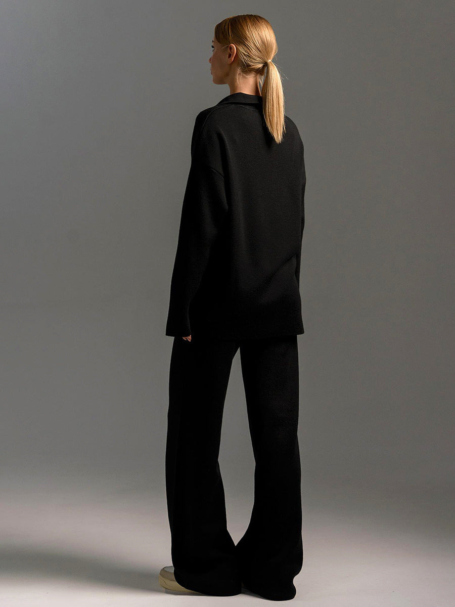 Two-Piece Set - Wide Leg - Long Sleeve - Co-Ord Set - Women's Loungewear-Fashion Nora