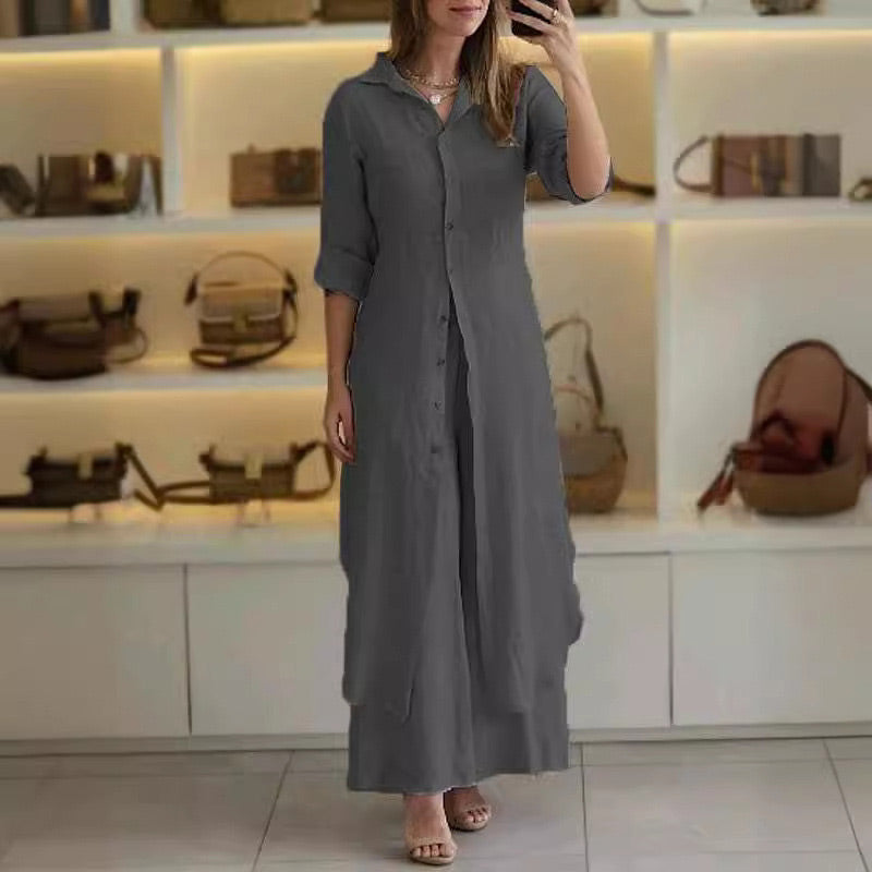  Women's Long Linen Blouse