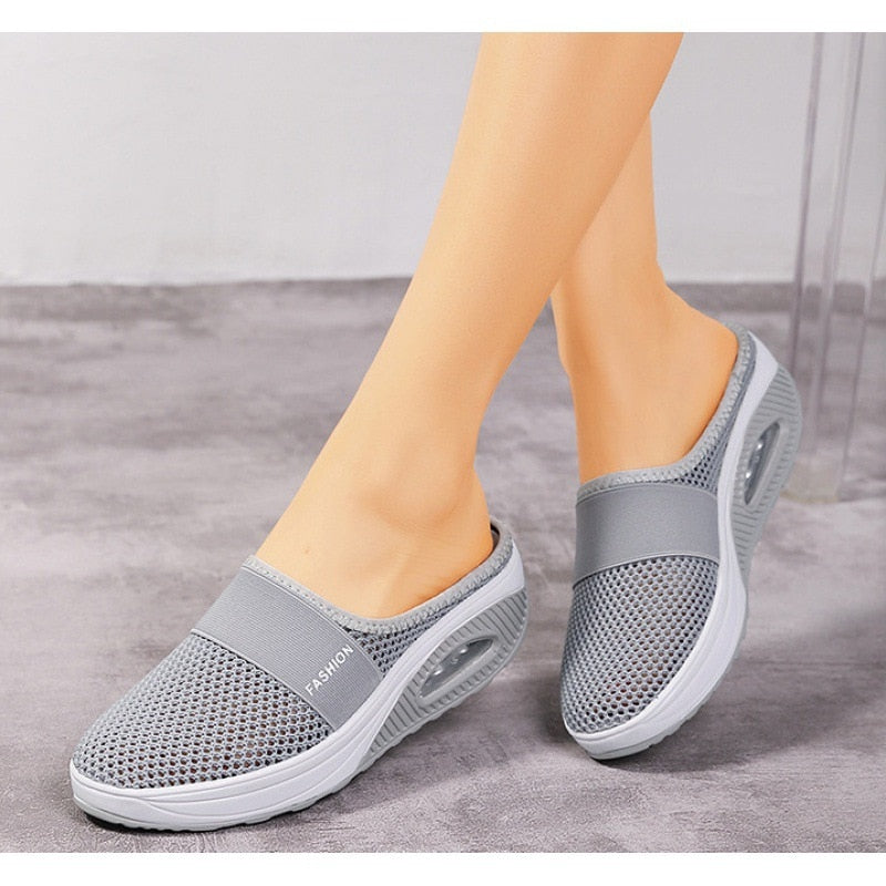 Walking Shoes | Air Cushion | Mesh | Slip-On Shoes | Orthopedic Shoes-Fashion Nora