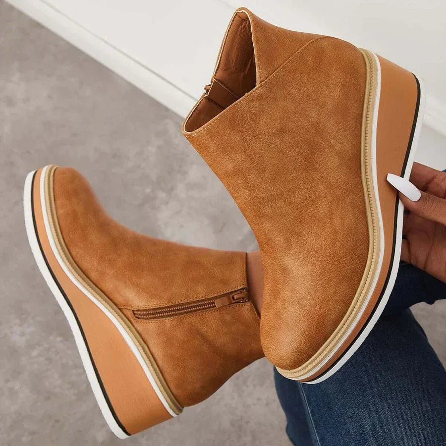 Womens suede wedge booties hotsell