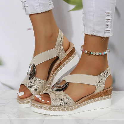 Wedge Sandals | Elastic Strap | Summer | Platform Sandals | Women's Sandals-Fashion Nora