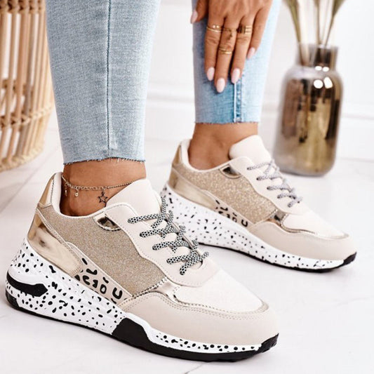 Wedge Sneakers - Women's Lace-Up Rubber Sole Orthopedic Walking Shoes-Fashion Nora