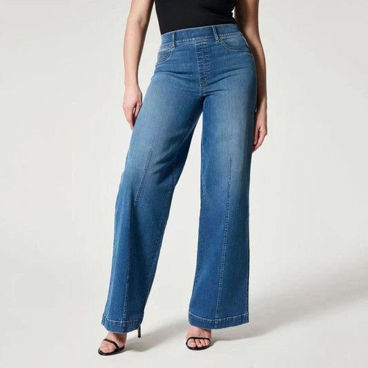 Wide Leg Jeans | High Rise | Pull-On | High Waist Jeans | Women's Jeans-Fashion Nora