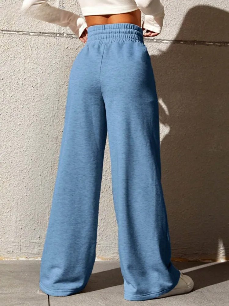 Wide Leg Pants | High Waist | Elastic Waist | Wide Leg Joggers | Wide Leg Sweatpants-Fashion Nora