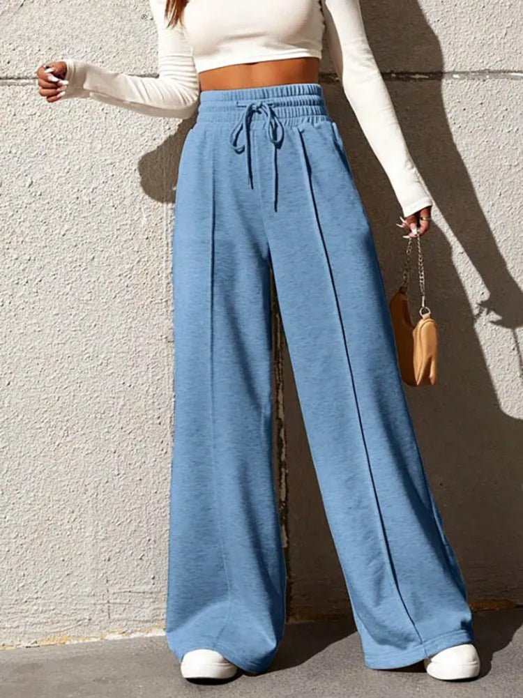 Wide Leg Pants | High Waist | Elastic Waist | Wide Leg Joggers | Wide Leg Sweatpants-Fashion Nora