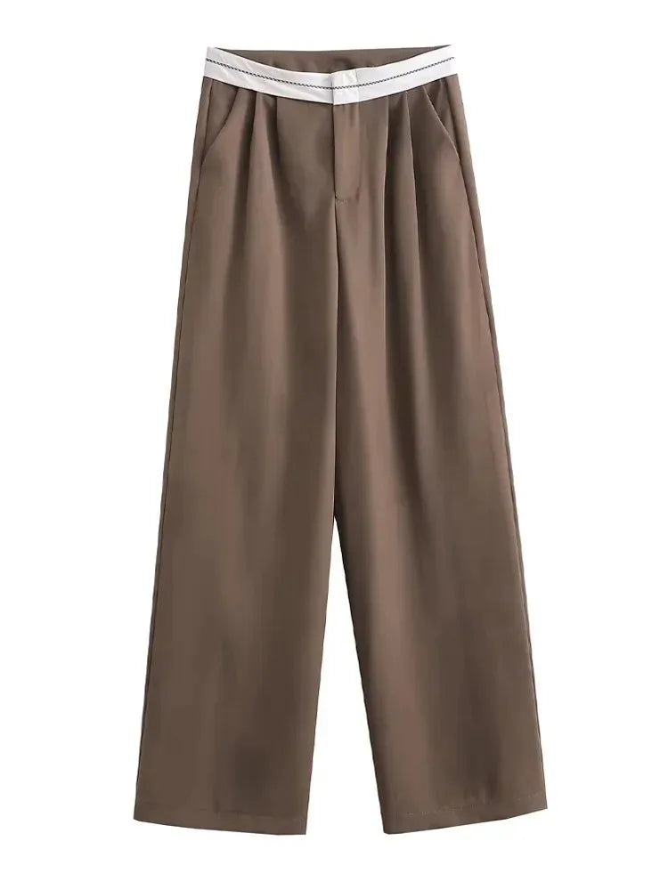 Wide Leg Pants | Pleated | High Waist | Wide Leg Slacks | Women's Pants -Fashion Nora