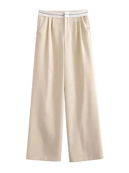 Wide Leg Pants | Pleated | High Waist | Wide Leg Slacks | Women's Pants -Fashion Nora